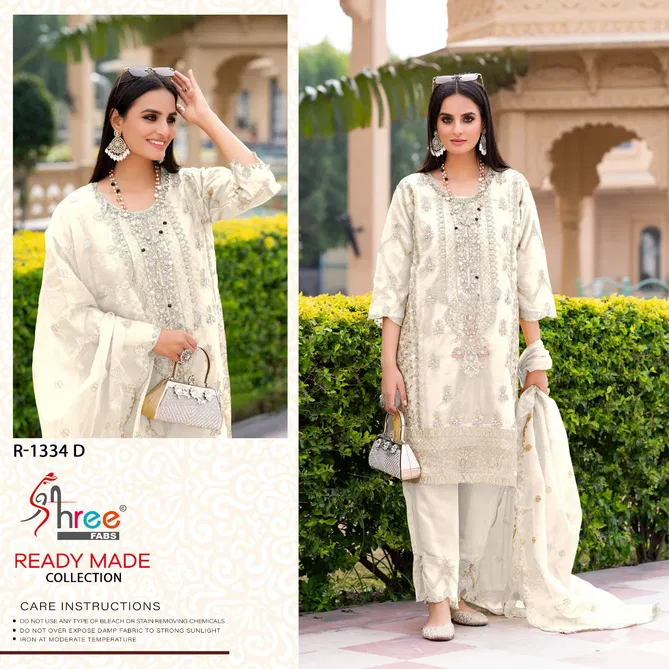 R 1334 By Shree Fabs Organza Readymade Suits Exporters In India